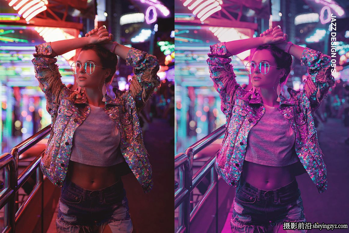AI自适应蒸汽波城市夜景人工智能Lightroom预设及视频调色LUT预设