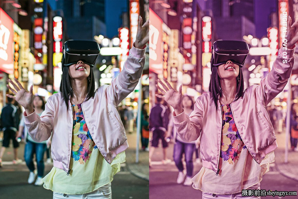 AI自适应蒸汽波城市夜景人工智能Lightroom预设及视频调色LUT预设