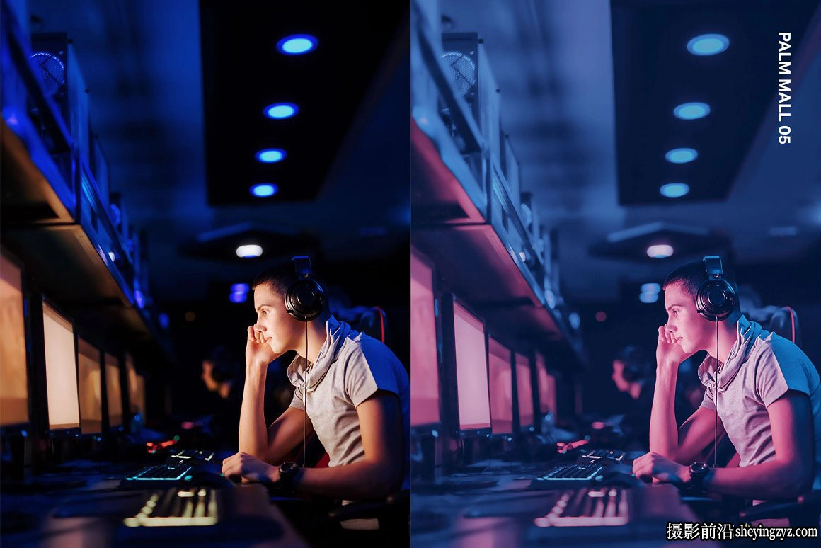 AI自适应蒸汽波城市夜景人工智能Lightroom预设及视频调色LUT预设