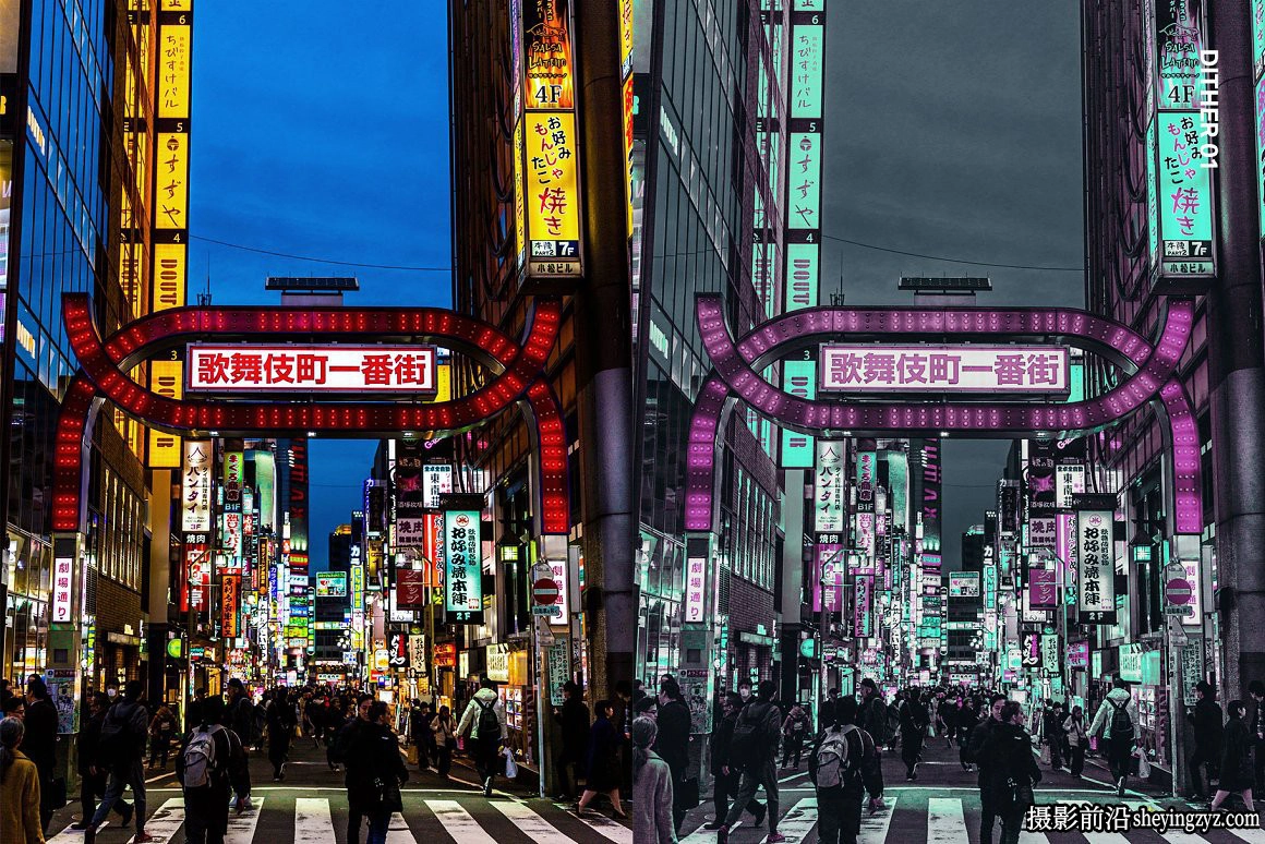AI自适应蒸汽波城市夜景人工智能Lightroom预设及视频调色LUT预设