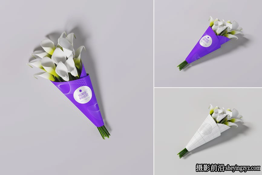 免费花束样机,鲜花花束包装样机