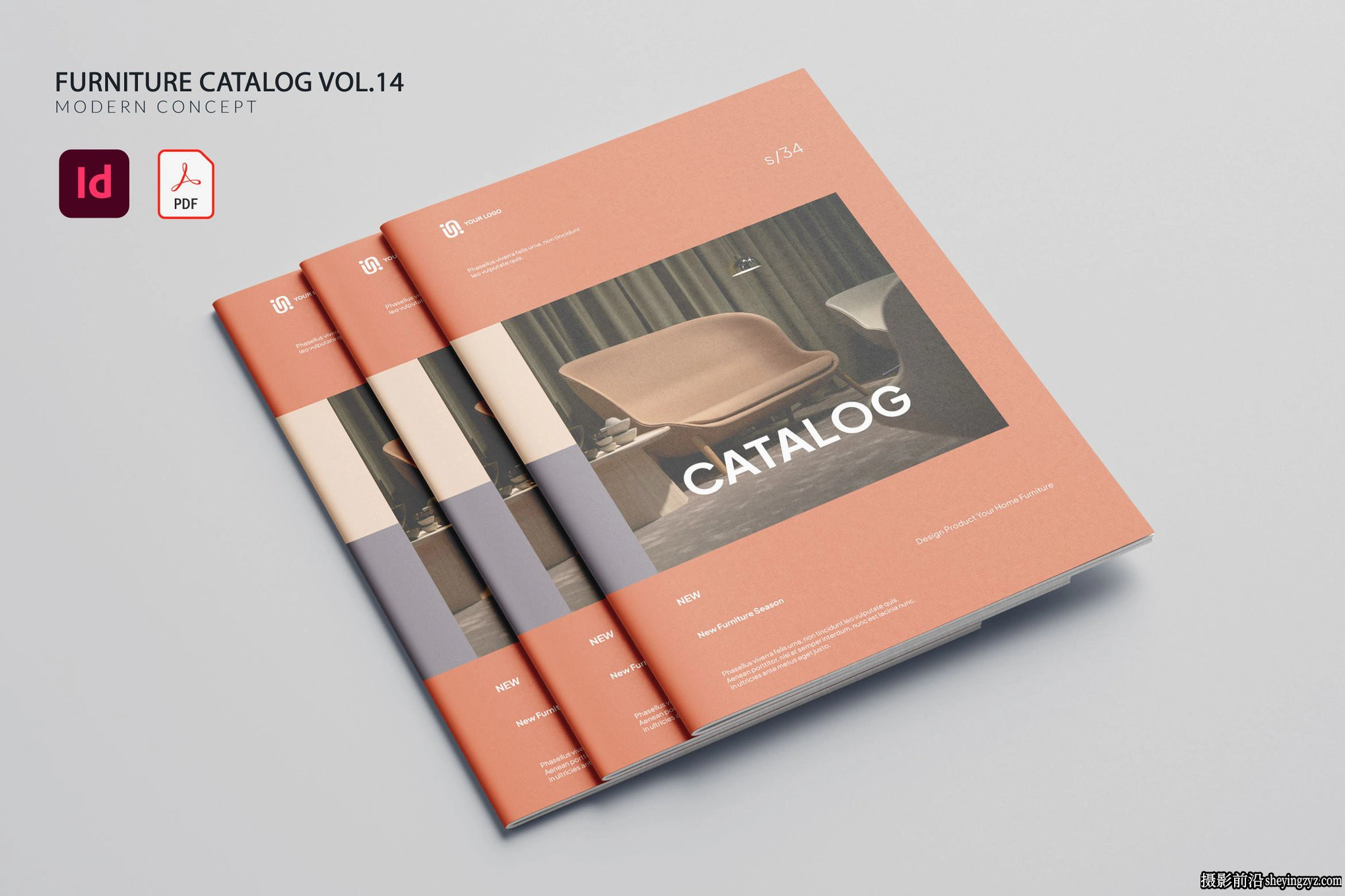 家具产品目录排版布局InDesign模板 Vol.14