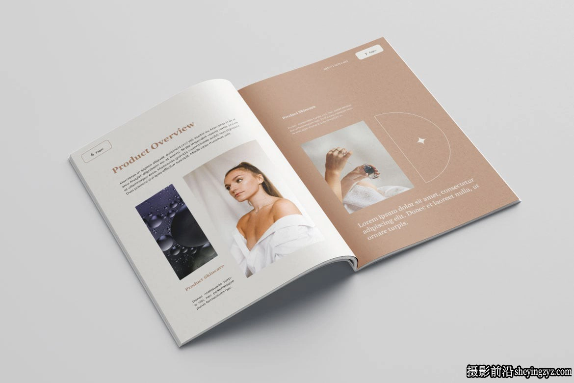 美容护肤手册排版布局InDesign模板  Vol.34