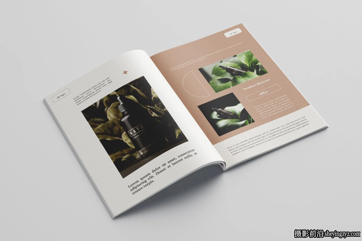 美容护肤手册排版布局InDesign模板  Vol.34
