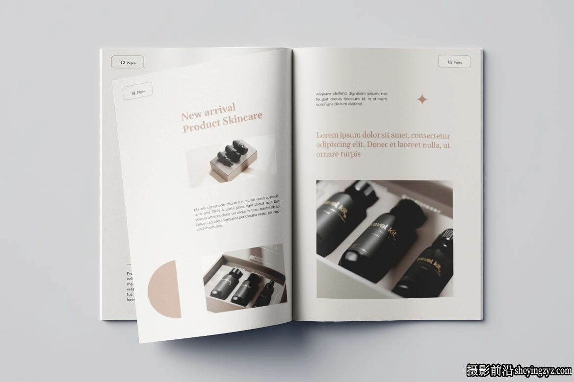 美容护肤手册排版布局InDesign模板  Vol.34