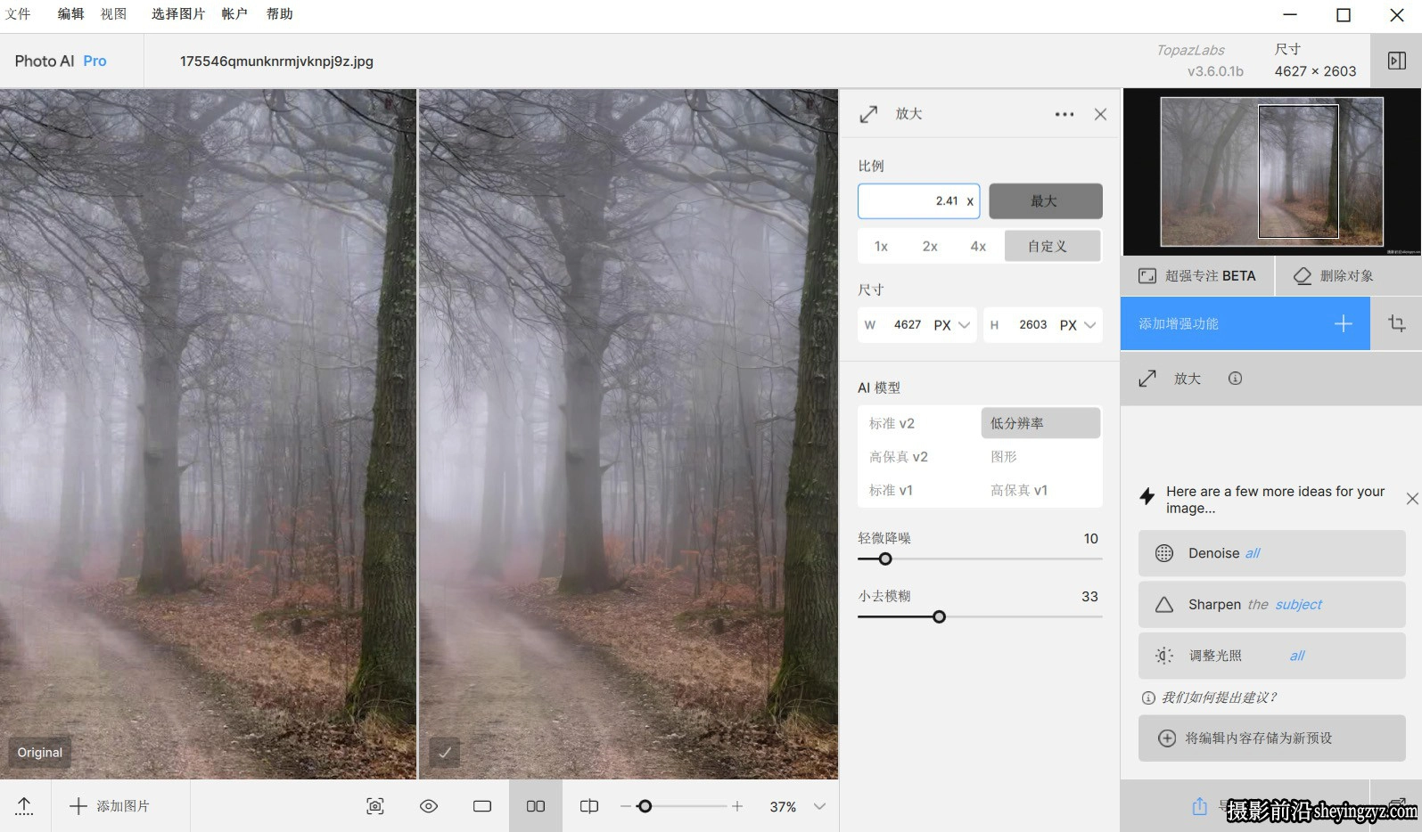 Topaz Photo AI (Beta)3.6.0 汉化版AI扩图移除放大降噪锐化插件