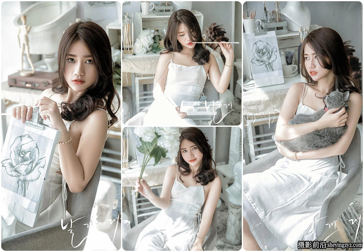 画室情绪美女人像写真RAW原图,修图练习RAW素材14张