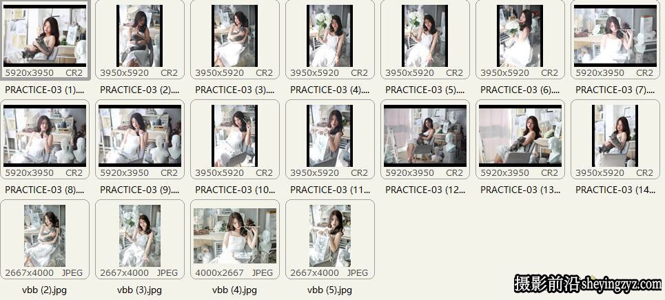 画室情绪美女人像写真RAW原图,修图练习RAW素材14张