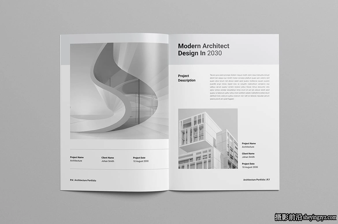 建筑架构组合设计排版InDesign模板