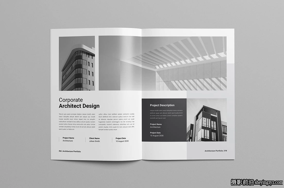 建筑架构组合设计排版InDesign模板