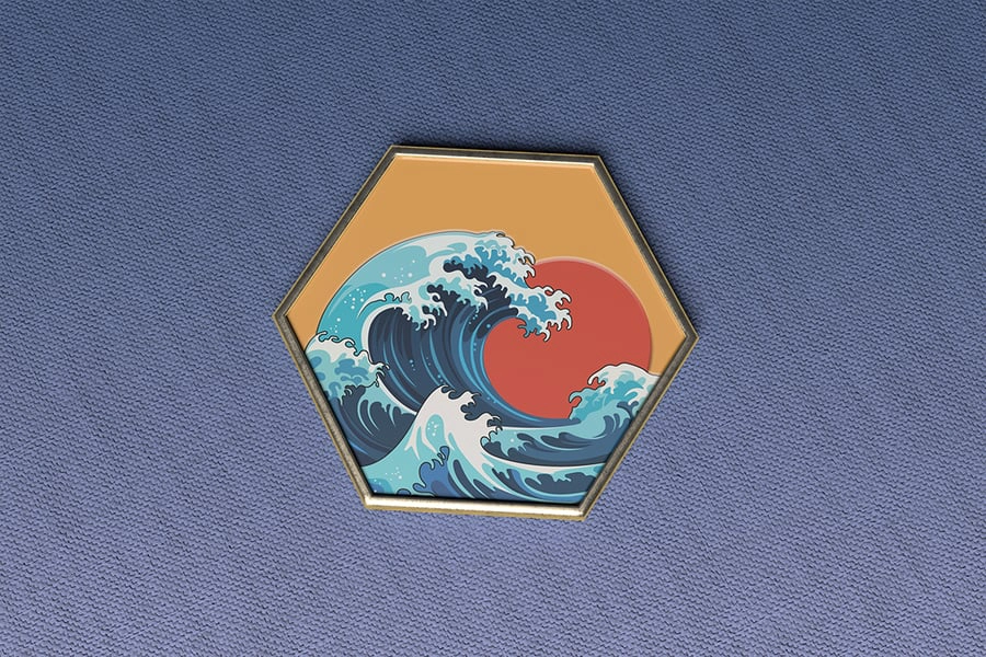 搪瓷别针样机,别针产品样机模型