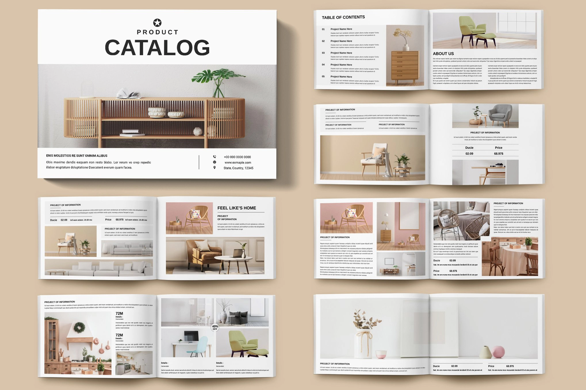 家具目录横版布局InDesign模板