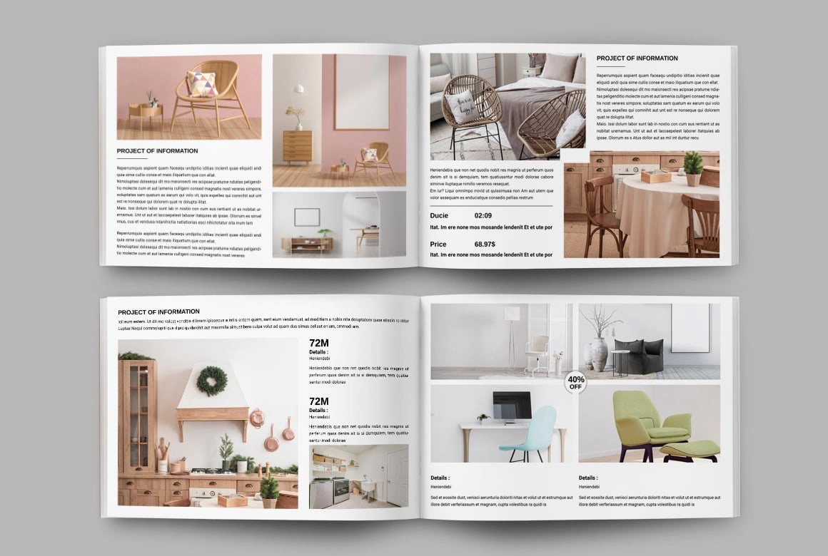 家具目录横版布局InDesign模板