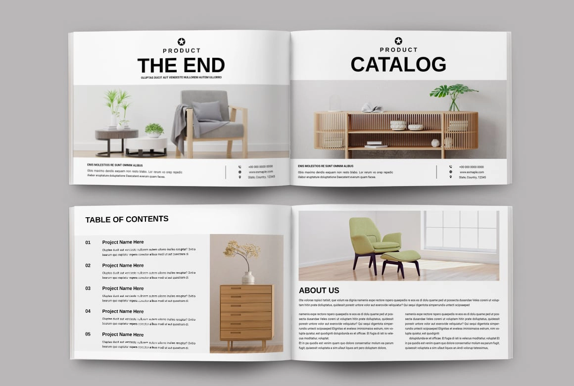 家具目录横版布局InDesign模板