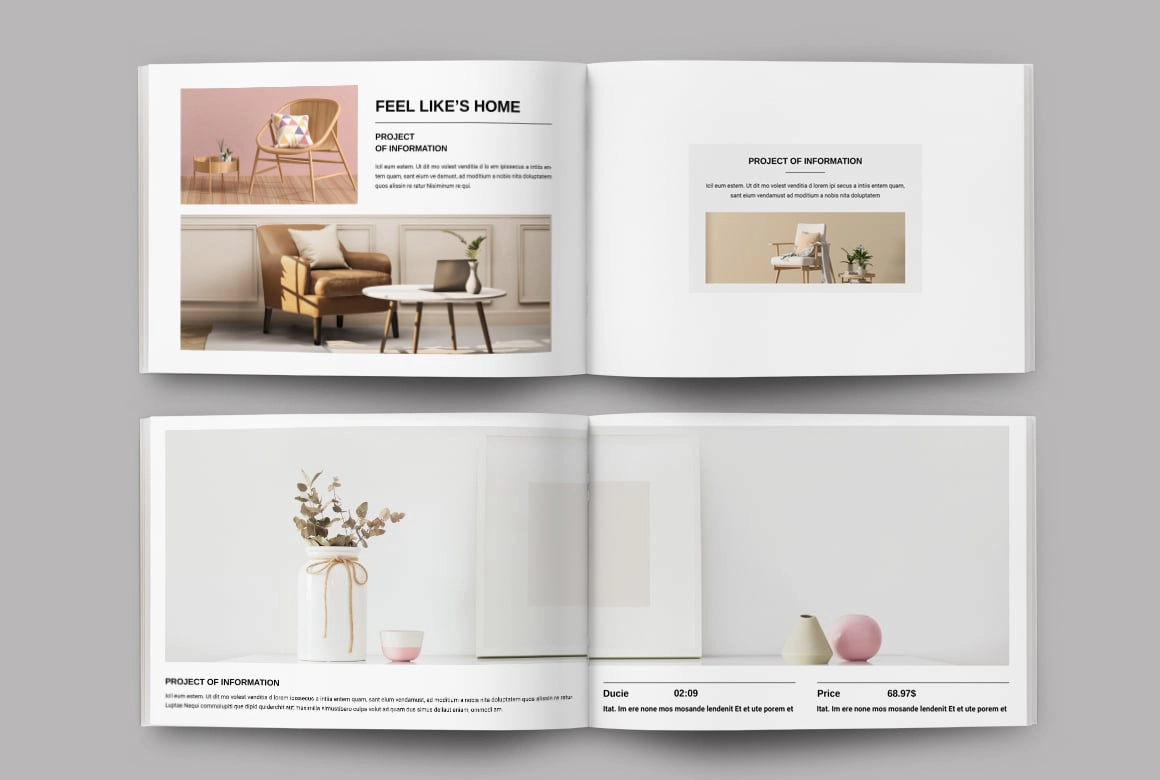 家具目录横版布局InDesign模板