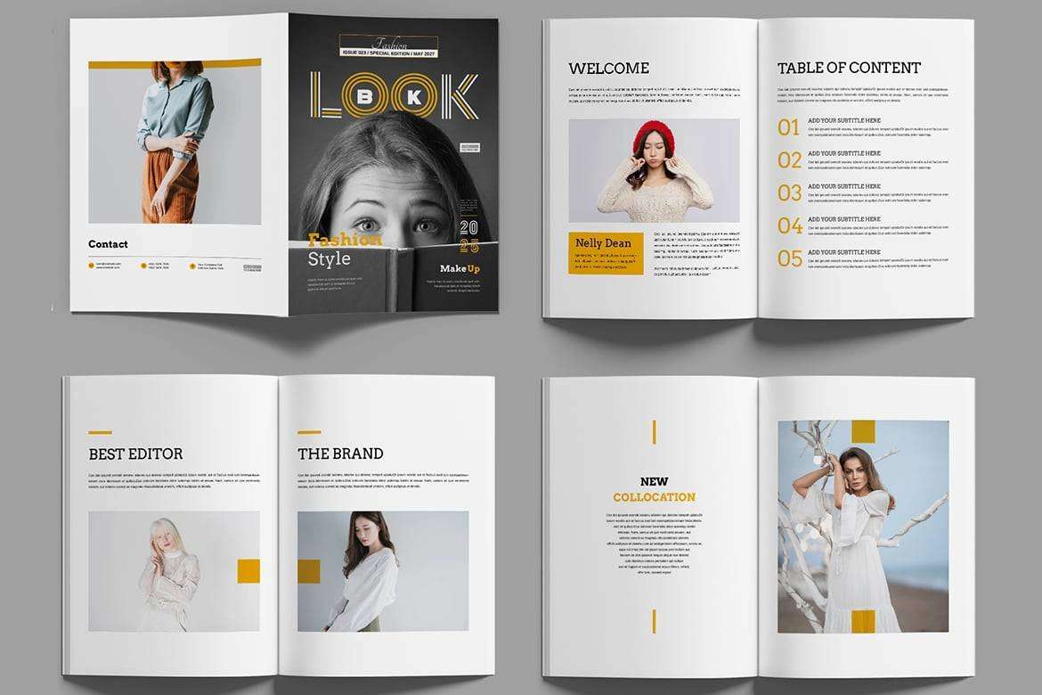 时装书籍设计杂志排版InDesign模板