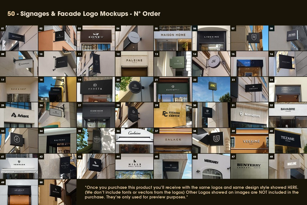 50个LOGO标志和门面标志样机模型- V2