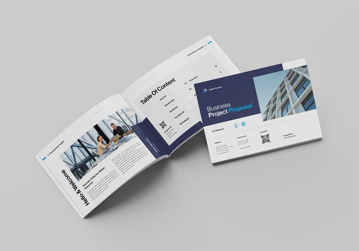 横版项目建议书设计InDesign模板