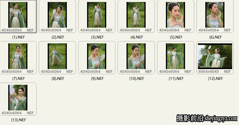 13张尼康古风美女人像摄影RAW原图,修图练习RAW素材