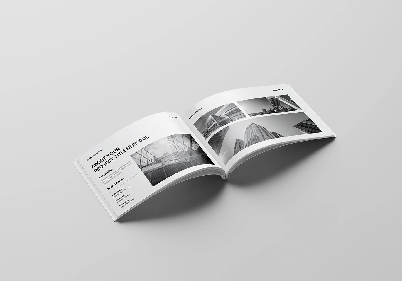 横版建筑师宣传手册InDesign模板