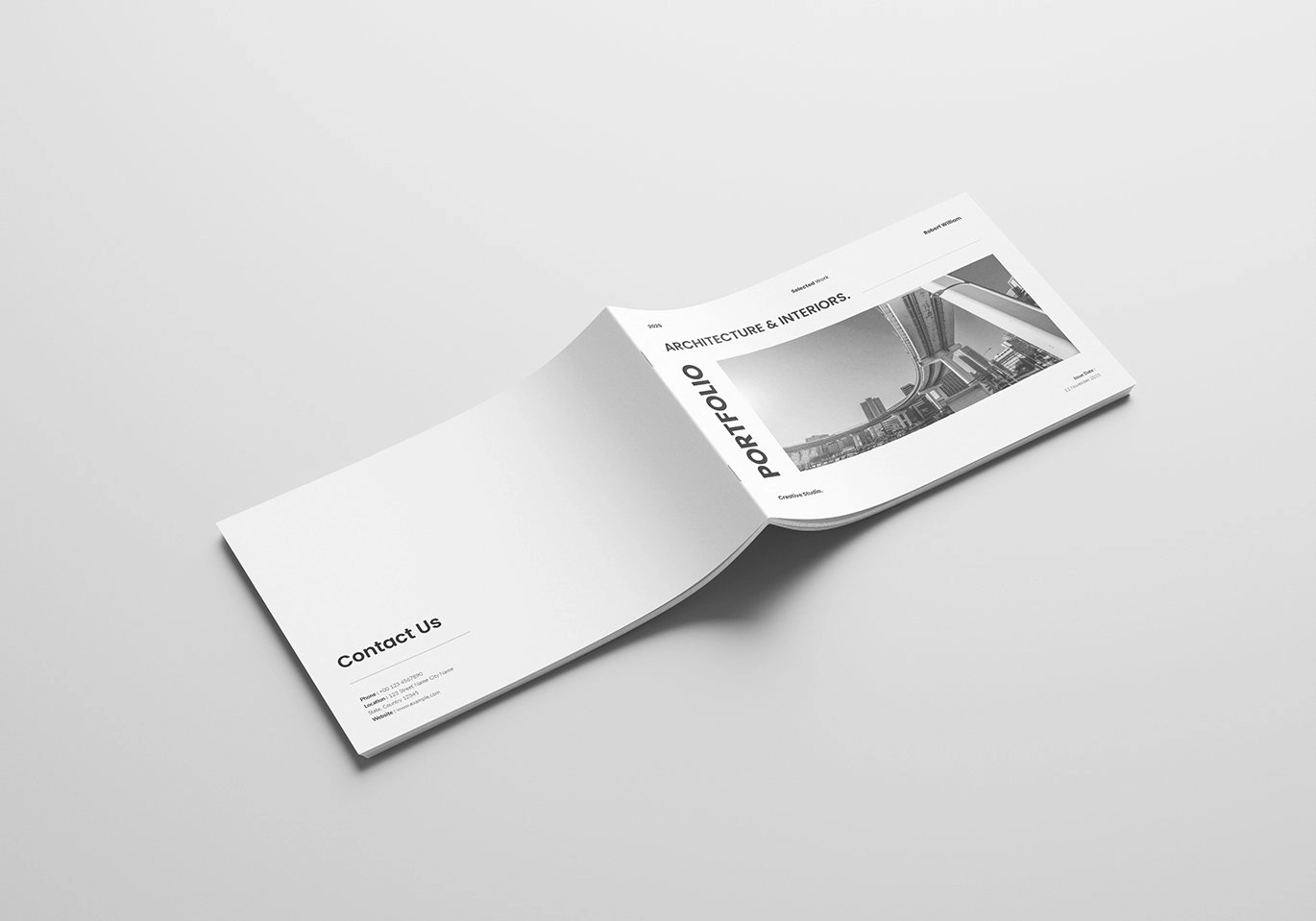 横版建筑师宣传手册InDesign模板