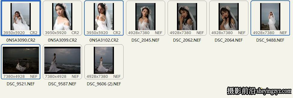 海边婚纱人像摄影佳能未修RAW原图，修图练习RAW素材