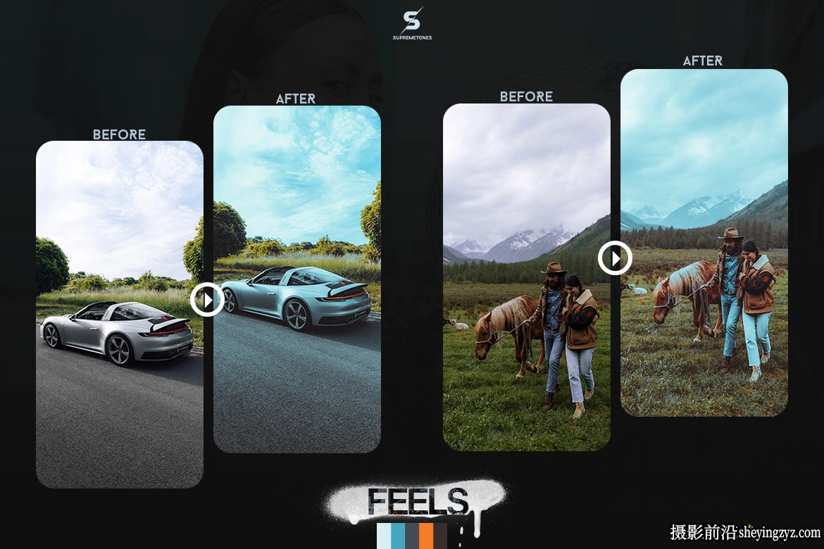 清新电影色彩颜色分级LR预设手机版lr预设 Feels Lightroom Presets