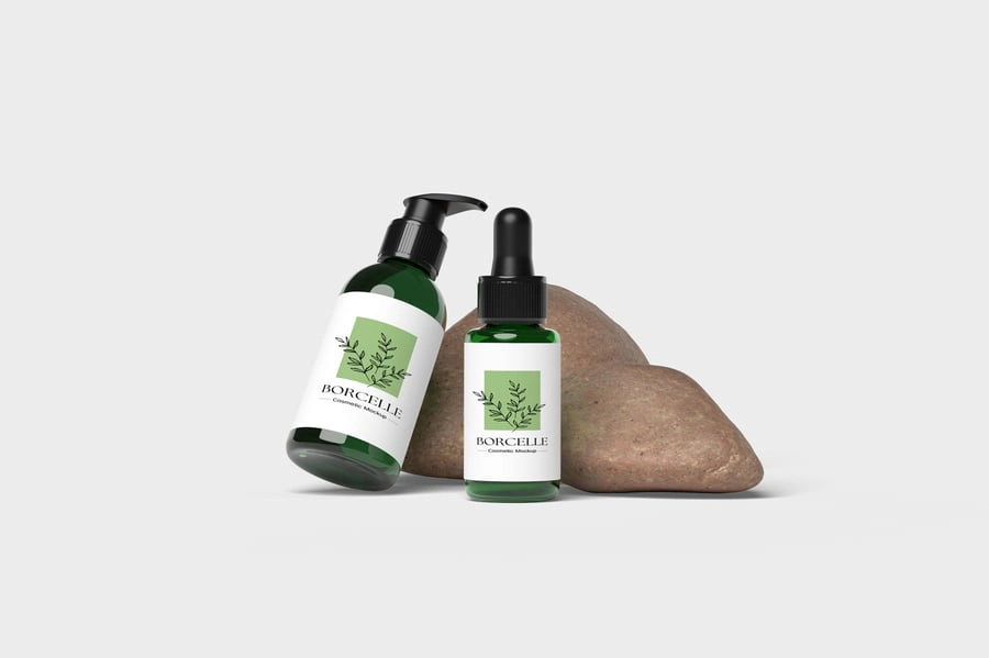 逼真的化妆品瓶样机,化妆品包装样机