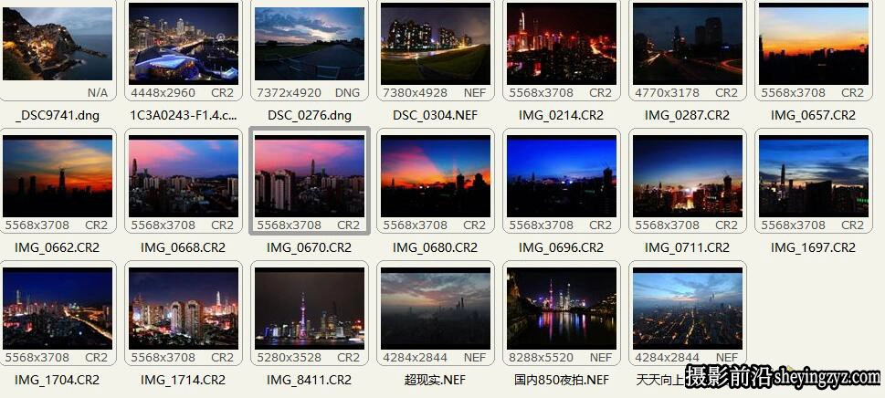 城市夜景风光摄影RAW原图,尼康相机拍摄的未修RAW素材