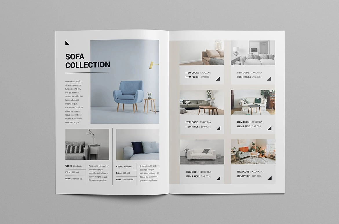室内家居产品目录布局InDesign模板