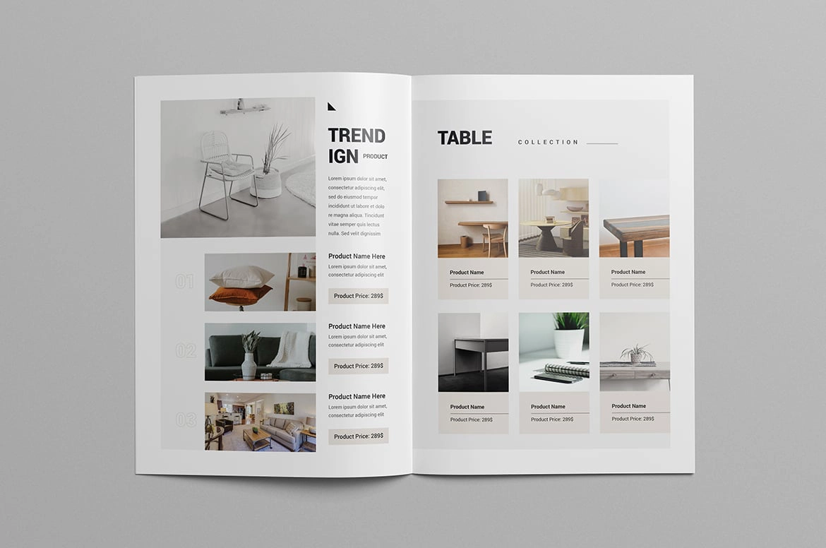 室内家居产品目录布局InDesign模板
