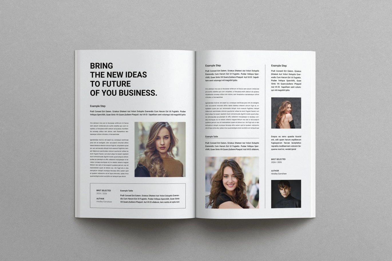 简约时尚杂志版面设计InDesign模板