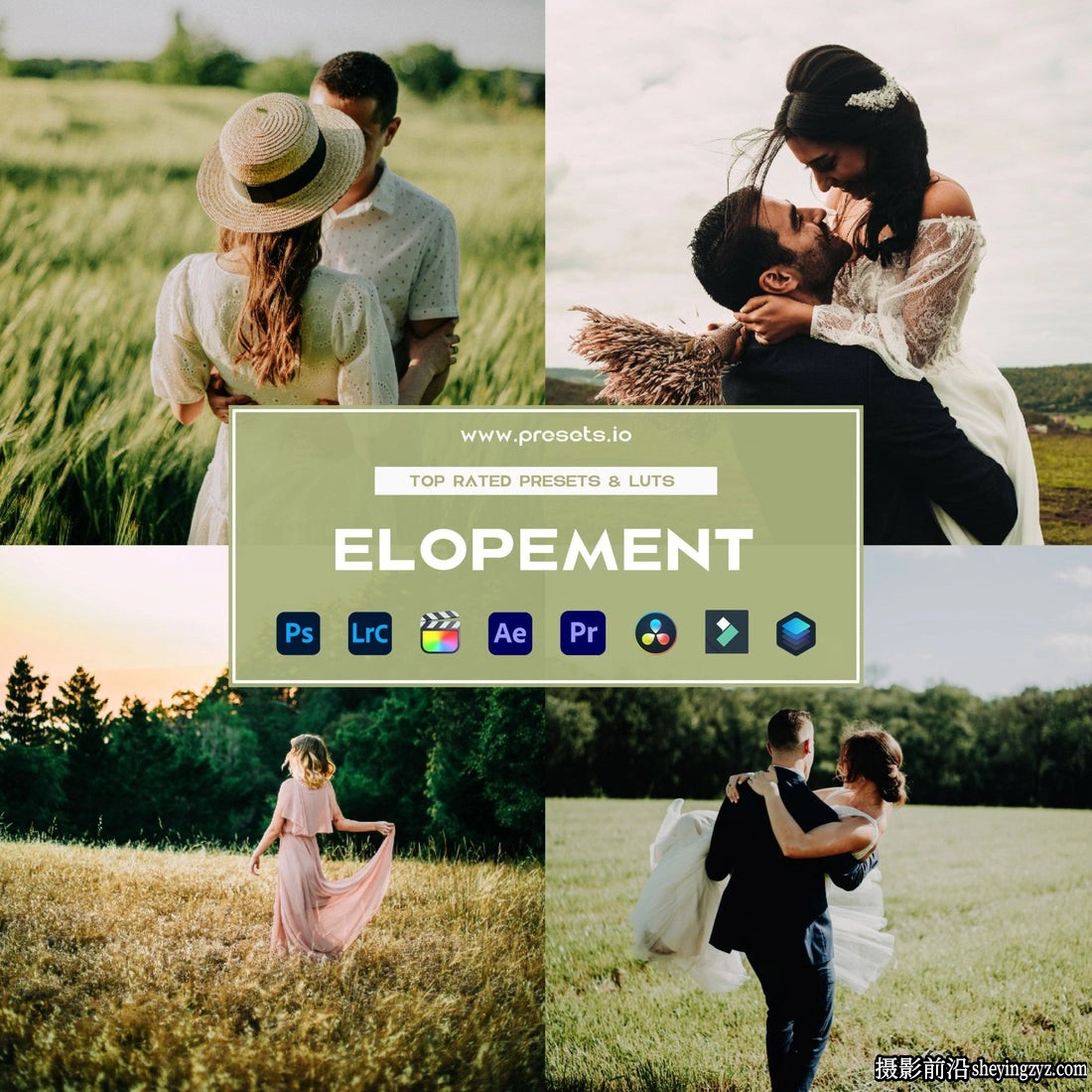 唯美情侣婚纱婚礼人像调色LR预设 Presets.io – Elopement Preset