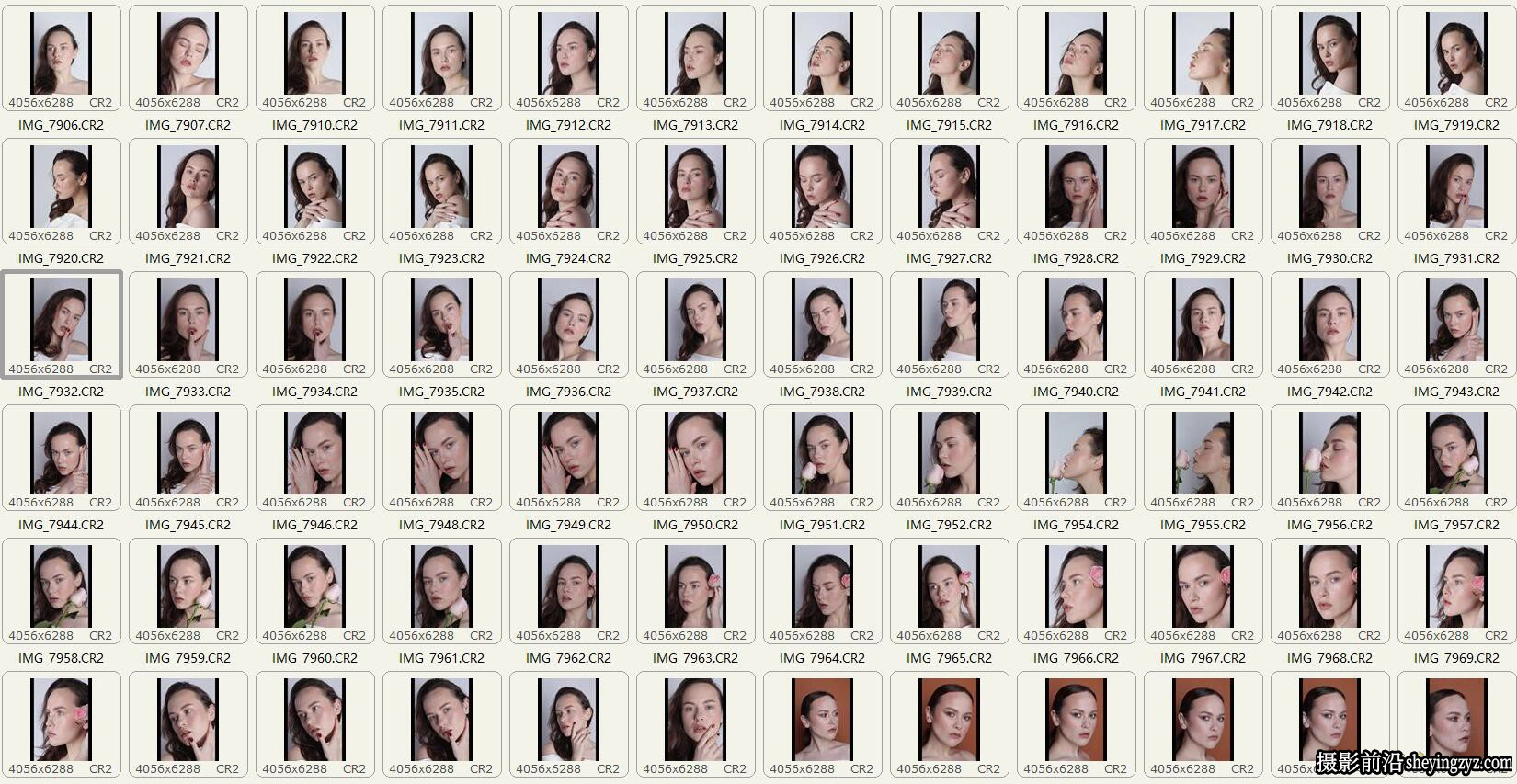 72张外模美容人像摄影佳能相机RAW原图,修图练习RAW素材