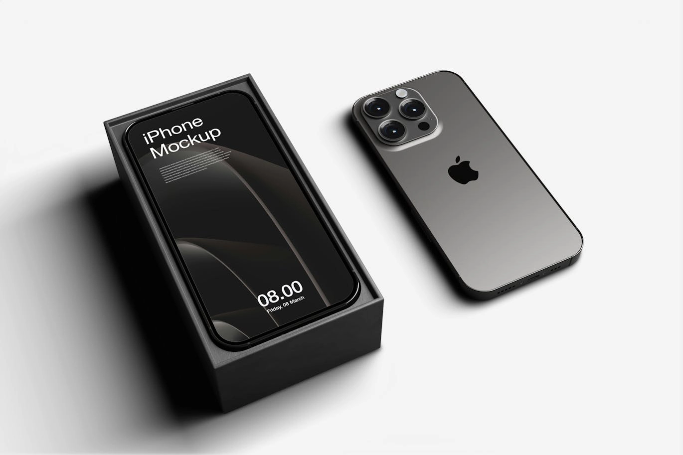 iPhone包装样机,iPhone手机盒样机