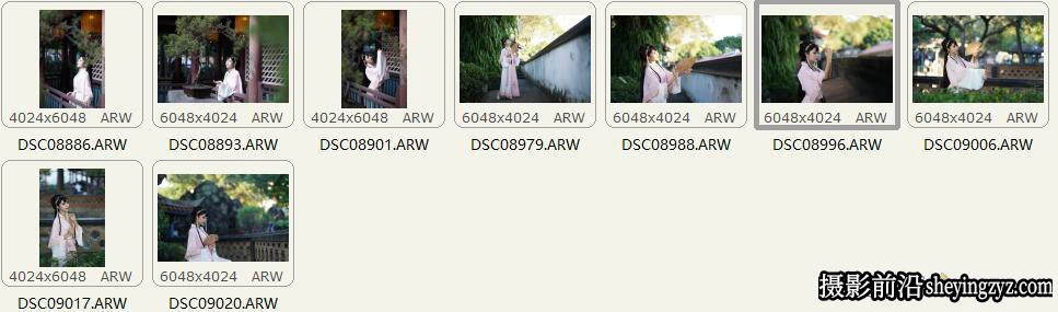 古装戏服美女摄影SONY索尼相机RAW原片修图练习RAW素材