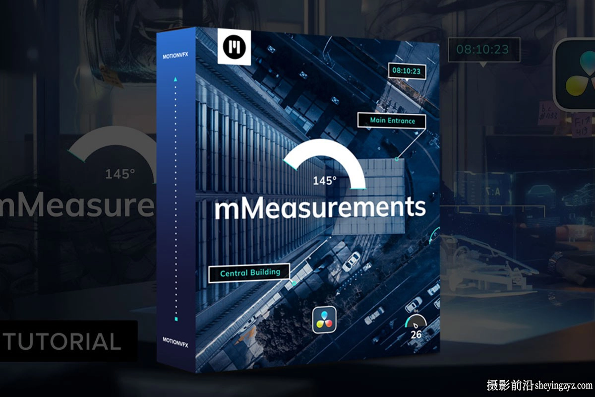 达芬奇模板-信息测量标注动画 MotionVFX - mMeasurements DVR