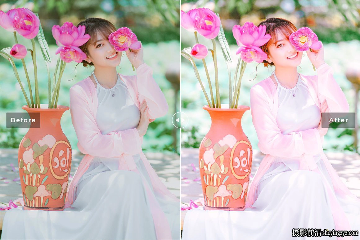粉彩古装人像调色LR预设手机预设Parrot Pink Pro Lightroom Presets