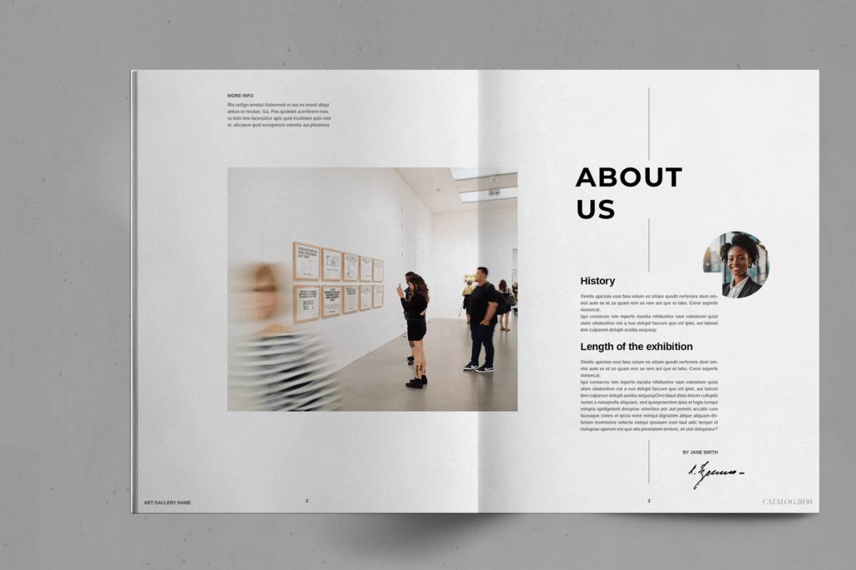 美术馆展览杂志目录InDesign模板