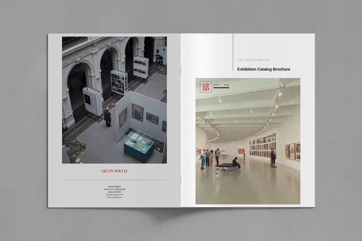 美术馆展览杂志目录InDesign模板