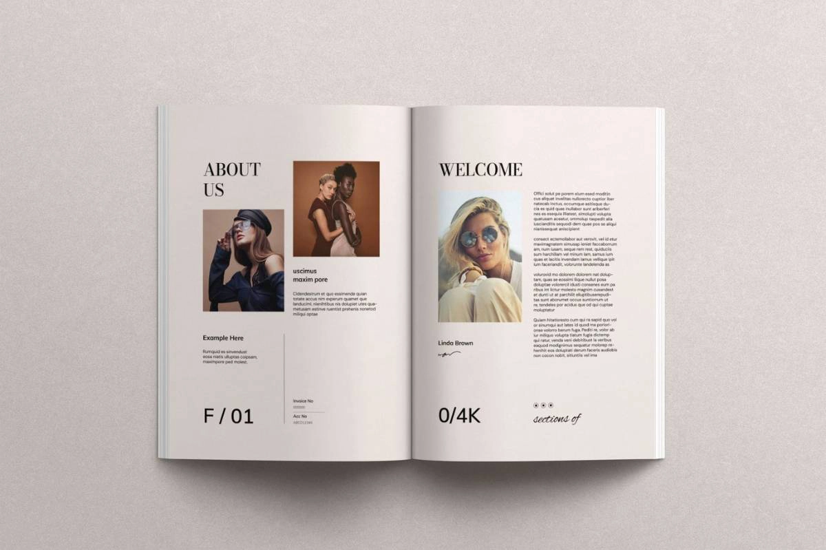 摄影工作簿杂志布局排版InDesign模板
