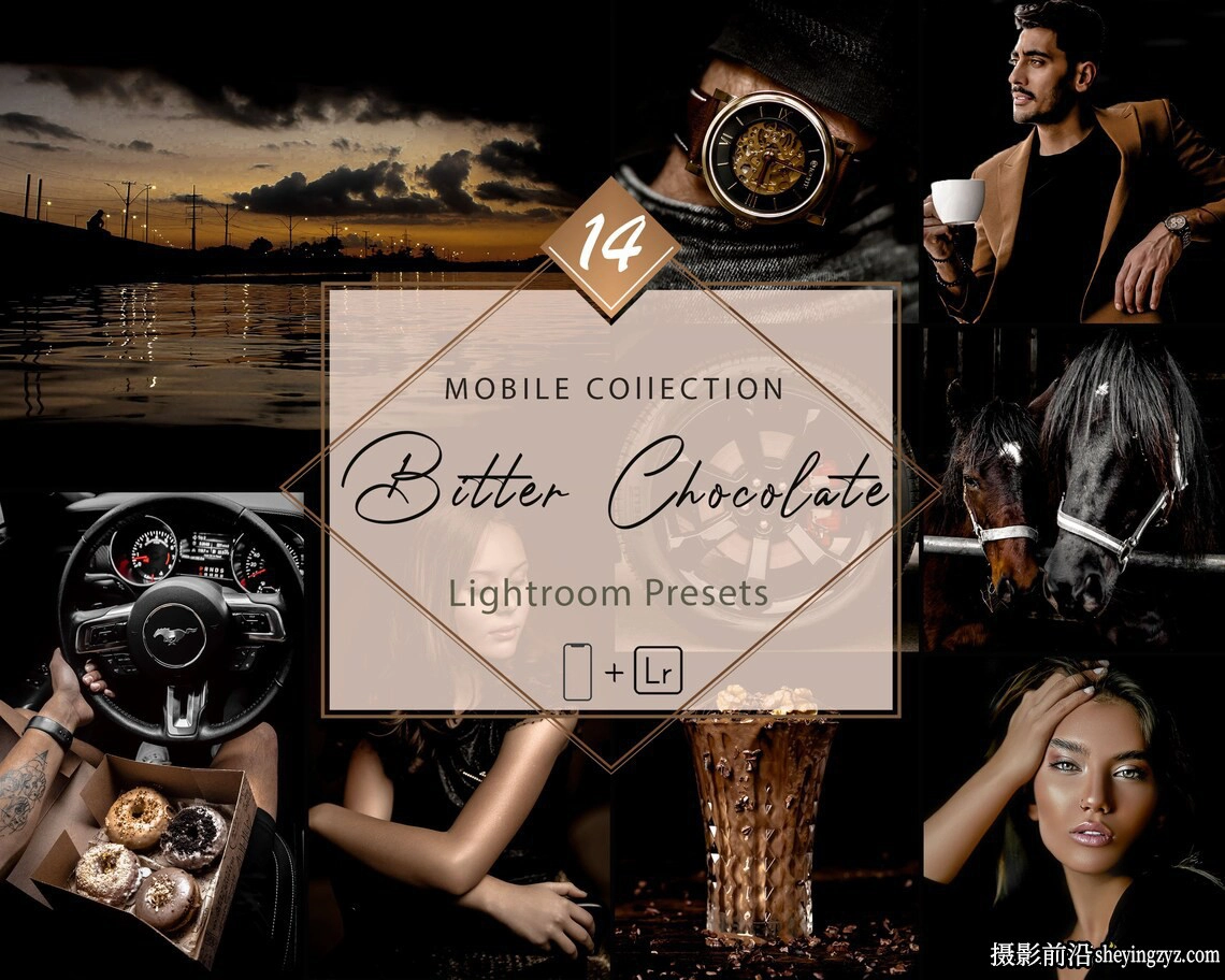棕色情绪调色LR预设手机LR预设Bitter Chocolate Lightroom Presets