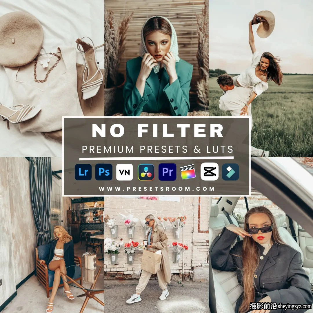 高级无滤镜LR预设2025 Presetsroom-No Filter lightroom presets LUT