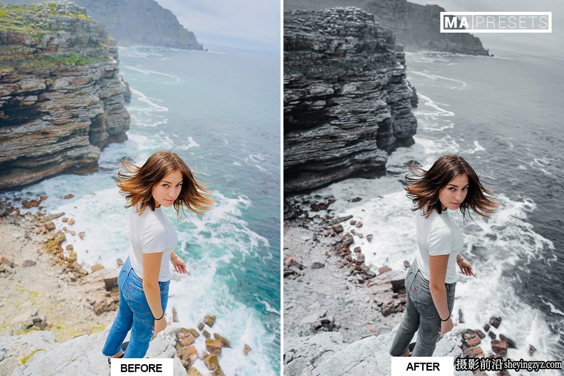 中性灰情绪人像LR预设手机lr预设 BLACK TONES Lightroom Presets