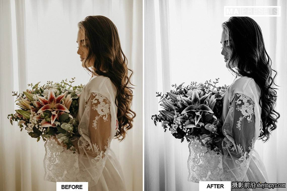 永恒经典黑白婚礼人像LR预设 Black White Wedding Lightroo Presets