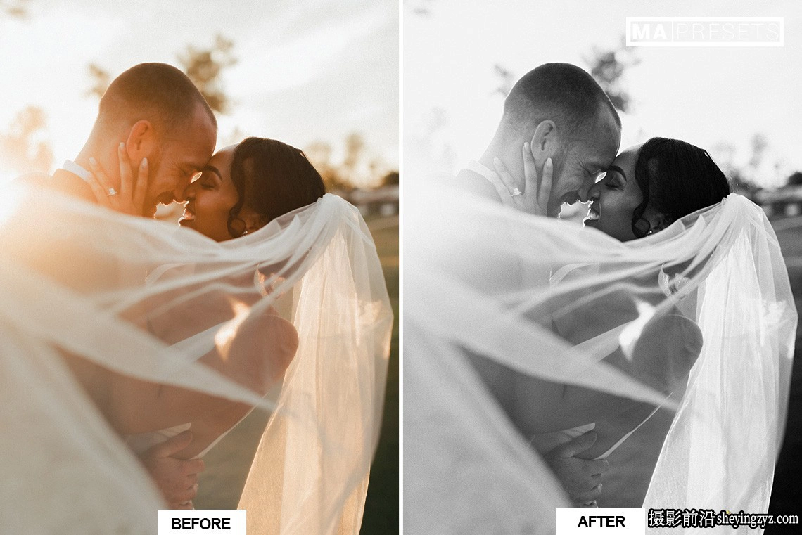 永恒经典黑白婚礼人像LR预设 Black White Wedding Lightroo Presets