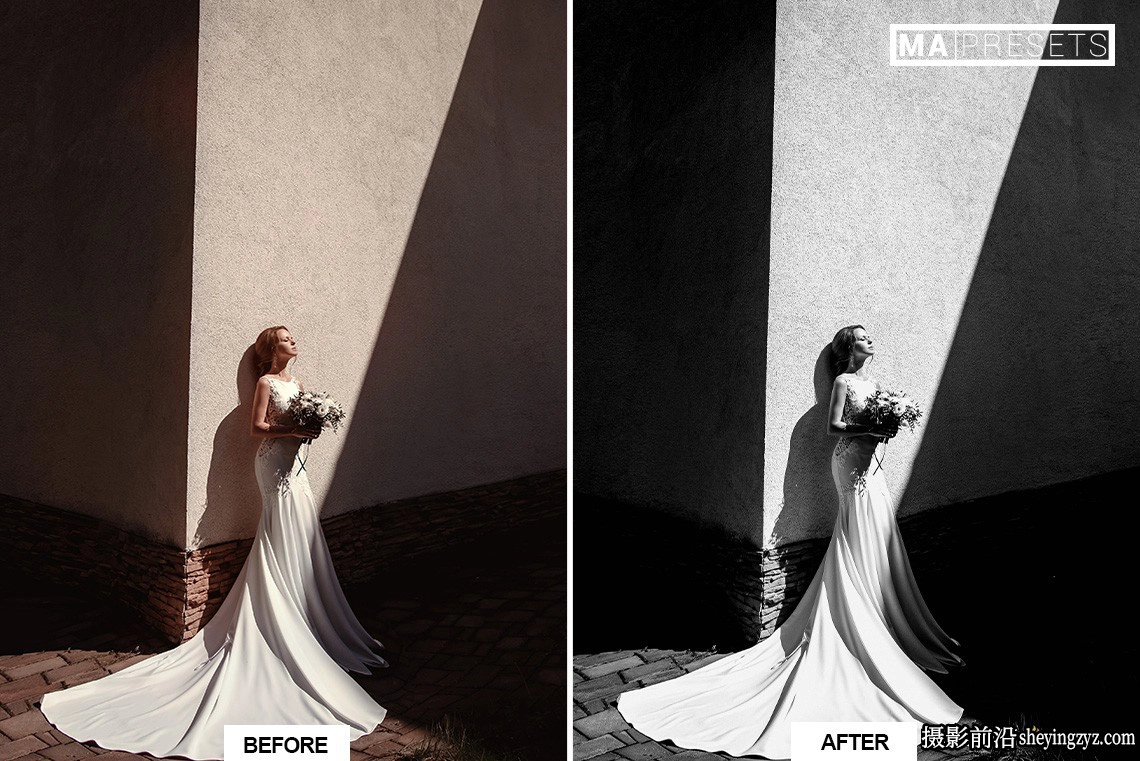永恒经典黑白婚礼人像LR预设 Black White Wedding Lightroo Presets
