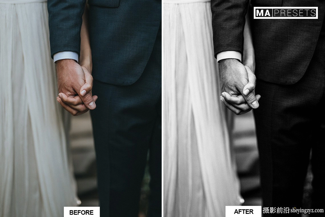 永恒经典黑白婚礼人像LR预设 Black White Wedding Lightroo Presets
