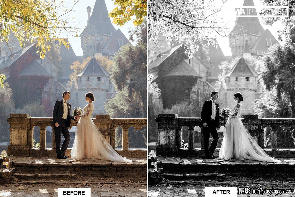 永恒经典黑白婚礼人像LR预设 Black White Wedding Lightroo Presets