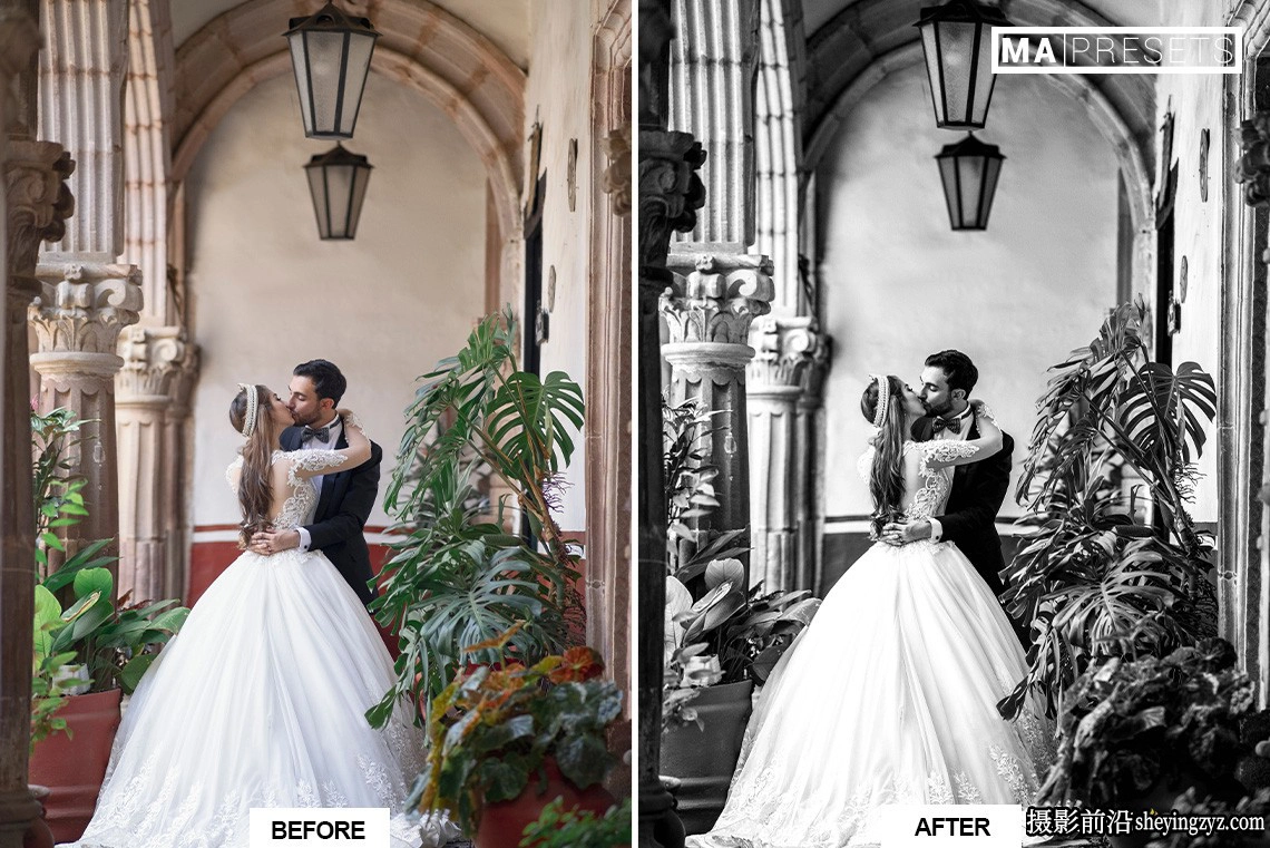永恒经典黑白婚礼人像LR预设 Black White Wedding Lightroo Presets